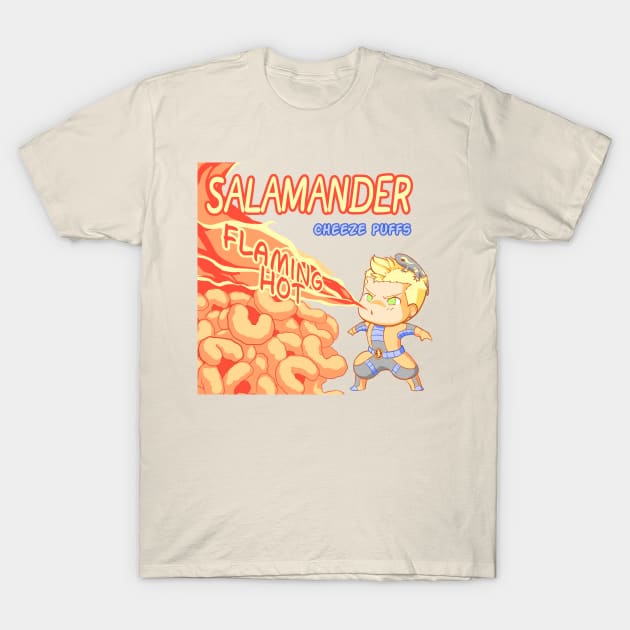 Salamander Cheeze Puffs T-Shirt by SaintBree